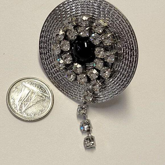 Adjustable Silver Crystal Flamboyant Cocktail Ring - Picture 5 of 9